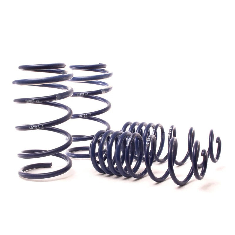 A set of blue H&R Sport Springs designed for 2008-2012 Chevrolet Malibu 4-cylinder models.