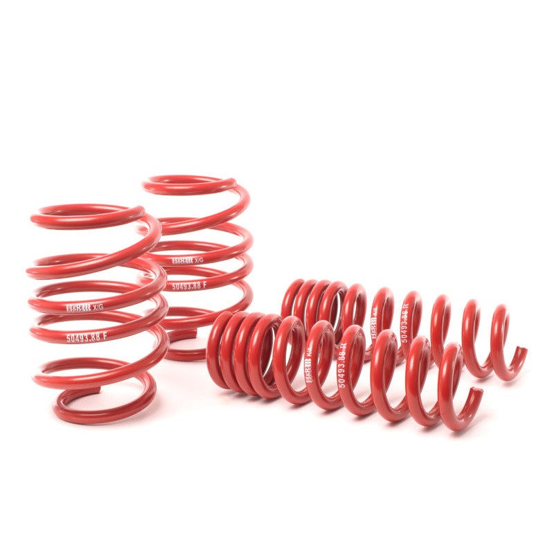 Set of four red H&R Race Springs for 2008-2013 BMW M3 Base (E90/E92 chassis)