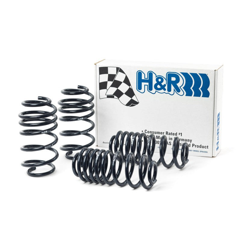 Set of blue H&R progressive rate sport lowering springs for MK6 Volkswagen Jetta