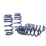 Set of four H&R blue metallic progressive sport lowering springs for Audi A6 and A7 Quattro models.