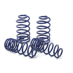 Set of four blue H&R Sport Springs for 2012-2020 Mercedes-Benz SL550 R231 without Active Body Control.