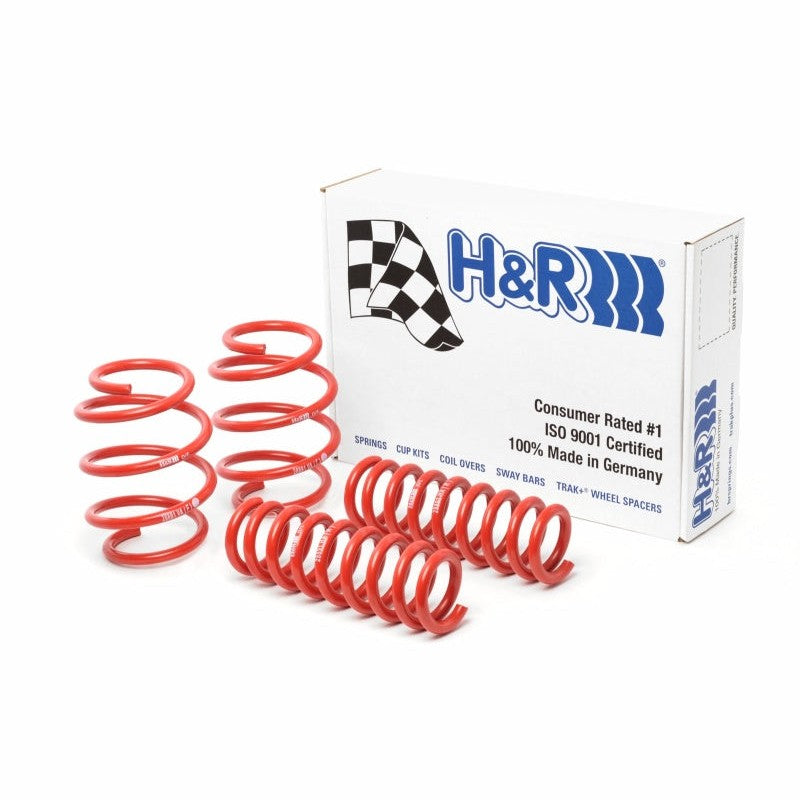Four blue H&R Sport Springs for 2014-2020 BMW M235i and M240i F22 chassis