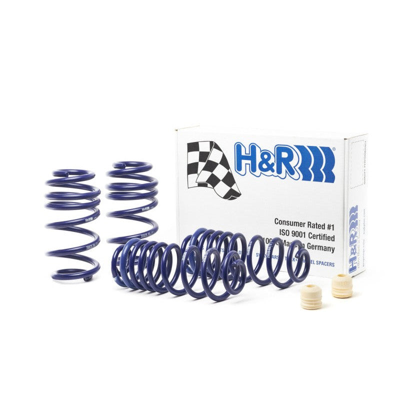 H&R Sport Spring kit for 2014-2018 Audi RS7 featuring blue powder-coated progressive rate coil springs.