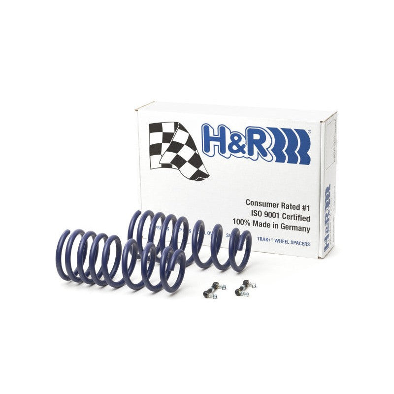 H&R blue powder-coated progressive rate sport springs for BMW X5 and X6.