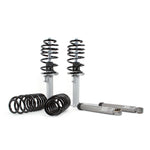 H&R Sport Cup Kit with blue lowering springs and matched performance dampers for Volkswagen Golf and Jetta models.