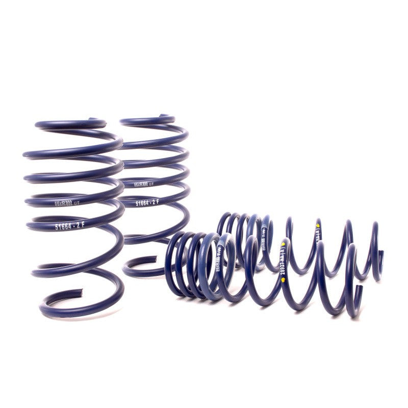 Set of four blue H&R Sport lowering springs for 2014-2018 Ford Focus ST.