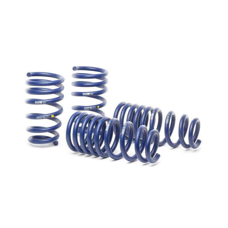 Set of blue H&R Sport lowering springs for 2015-2020 Jaguar F-Type R models.