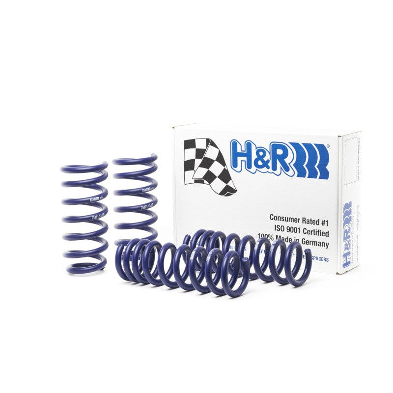 Set of four blue H&R Sport Springs for 2014-2020 Maserati Ghibli