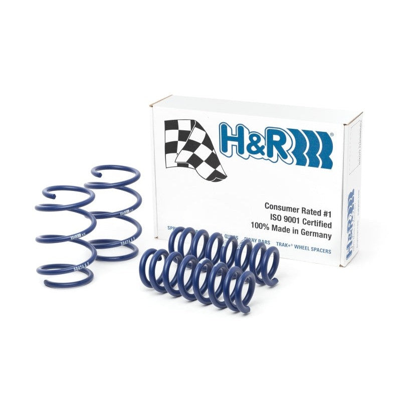 Set of four H&R blue progressive-rate lowering springs for 2015-2018 BMW M3 F80