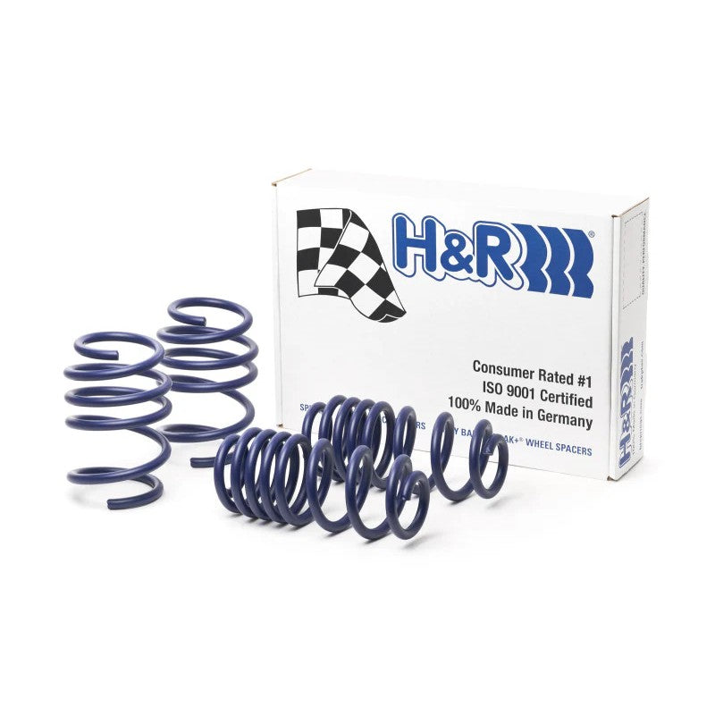 Blue H&R Super Sport lowering springs for 2015-2019 Audi A3 Quattro sedan models