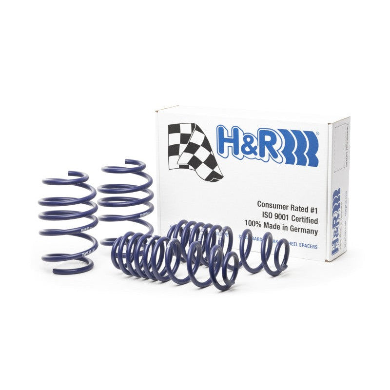 Set of four H&R blue progressive sport springs for 2015-2019 Volkswagen Golf R