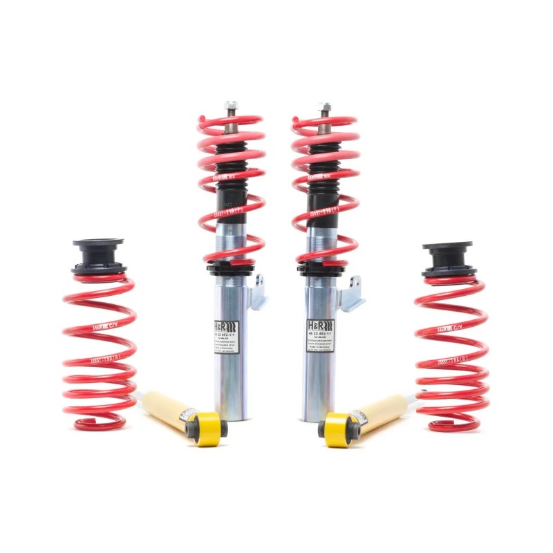 H&R Street Performance Coil Over kit with threaded shock bodies and progressive rate springs for VW Golf and GTI MK7.