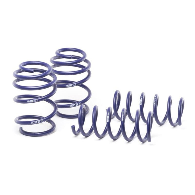 H&R Sport Spring kit featuring blue lowering springs for 2016-2018 Ford Focus RS.