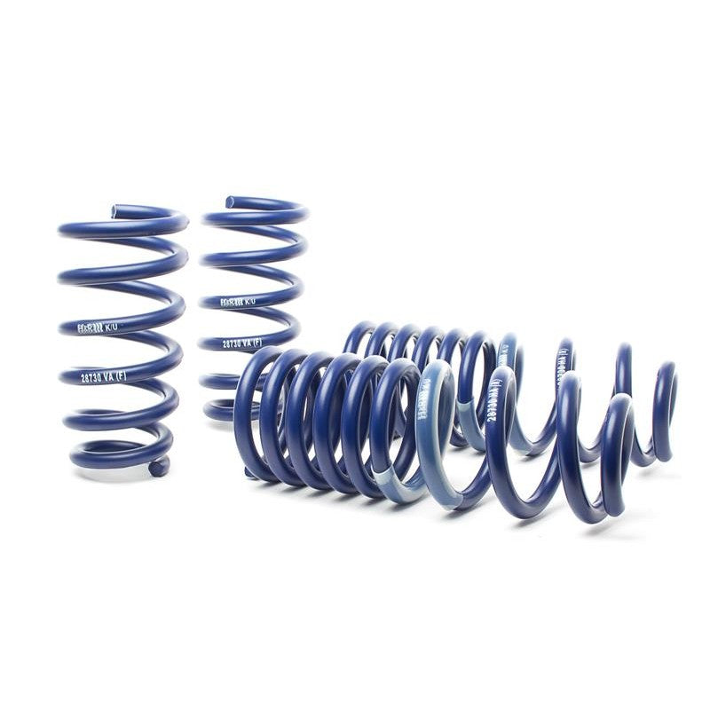 Set of four blue H&R Sport lowering springs for 2017-2019 Jaguar F-PACE AWD.