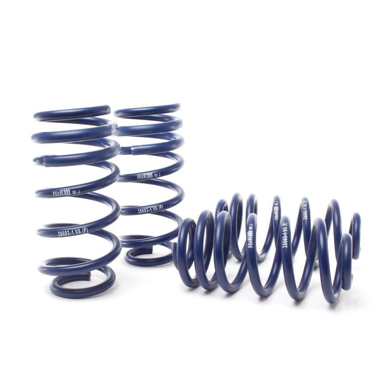 Set of blue H&R Sport Springs for 2018-2019 Audi RS5 B9 with DRC suspension.