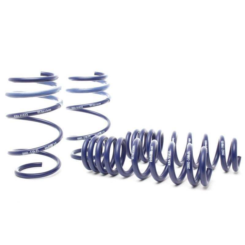 Set of four blue H&R Sport Springs for 2022-2026 BMW M440i xDrive suspension.