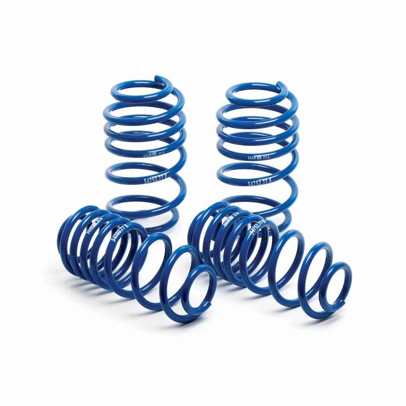 Set of four blue H&R Super Sport lowering springs for 2022-2026 Ford Maverick models.