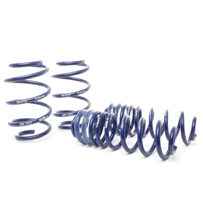 Set of four blue H&R Sport lowering springs for 2022-2025 Volkswagen Taos.
