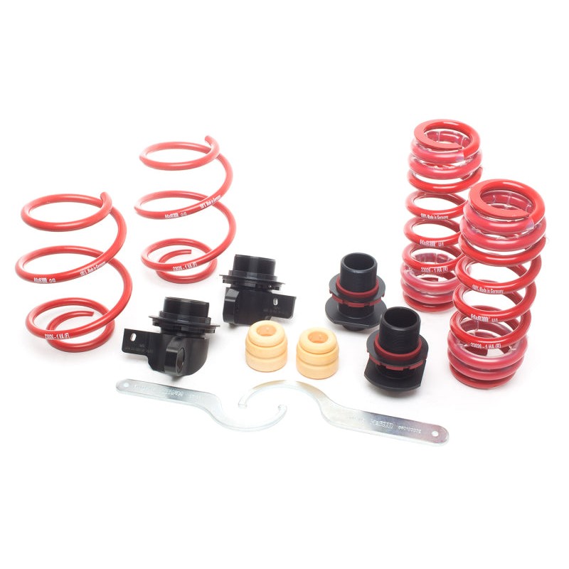 H&R VTF height-adjustable lowering springs with threaded perches for BMW G80 M3, G82 M4, and G87 M2