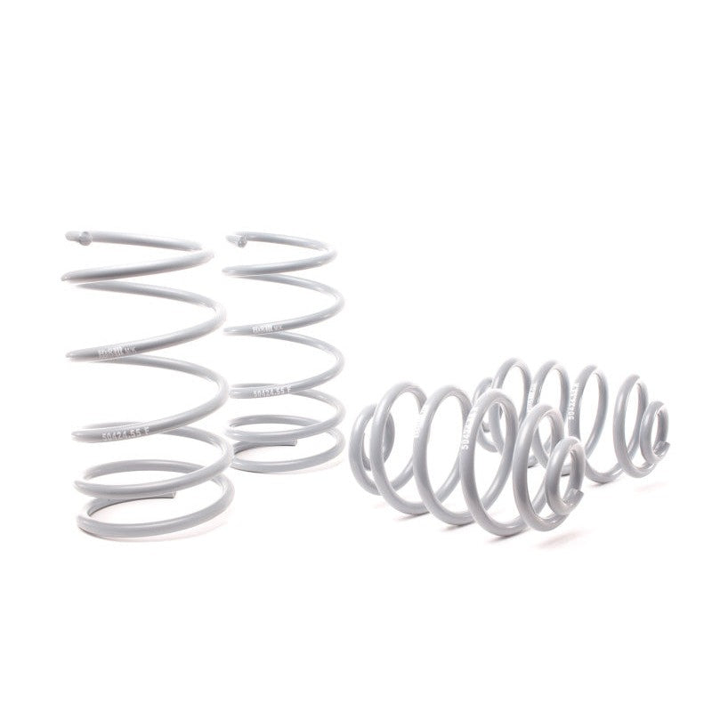 Grey powder-coated H&R OE Sport progressive rate lowering springs for BMW E36 3 Series models.
