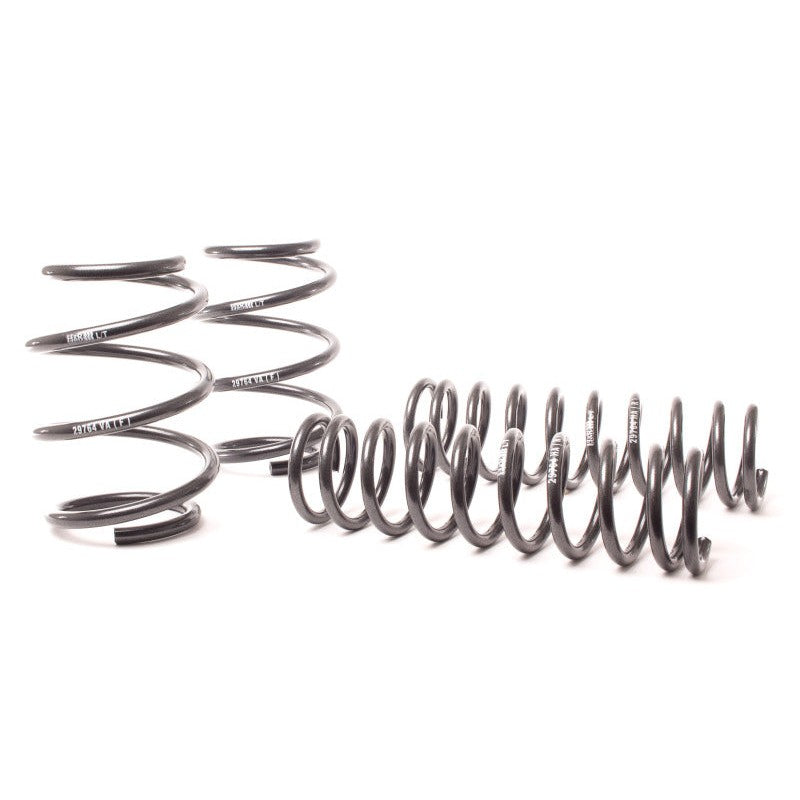 Set of four blue H&R Sport Springs for 1997-2003 BMW 540i E39 sedan models.