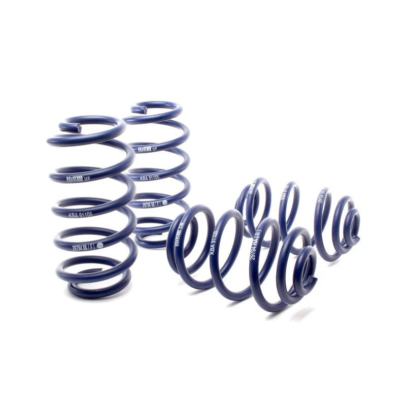 H&R Sport Spring kit for 1998-2005 Volkswagen Passat Wagon featuring 54SiCr6 spring steel construction.