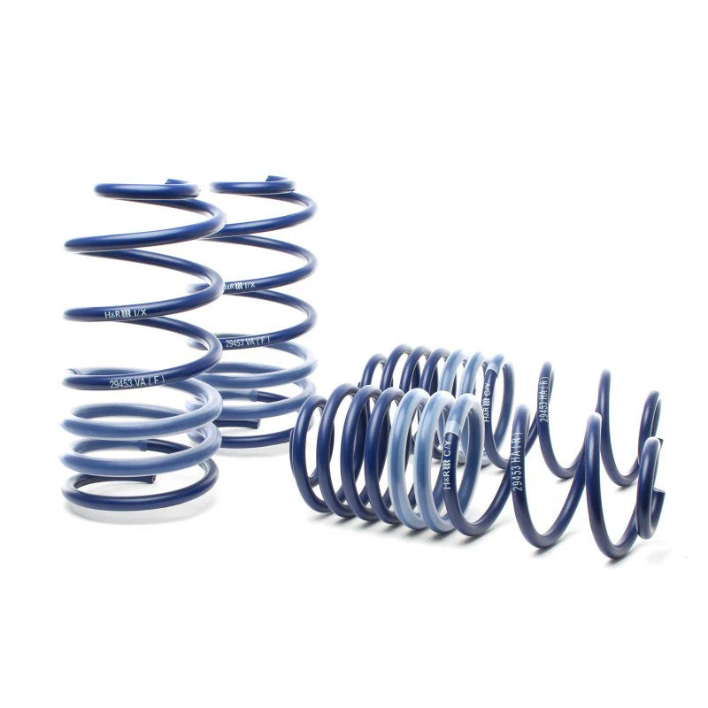 Blue H&R Sport Springs kit for 2000-2006 Audi TT Base suspension lowering.