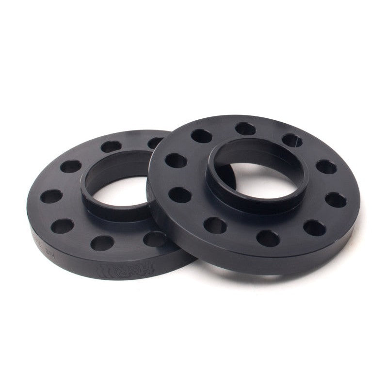 Black H&R Trak+ 13mm DR Series hubcentric wheel spacer for 5/112 Mercedes-Benz bolt patterns.