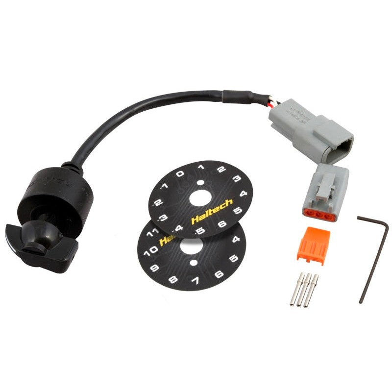 Haltech 12-position rotary trim module with position decals and Deutsch DTM 3-pin connectors.