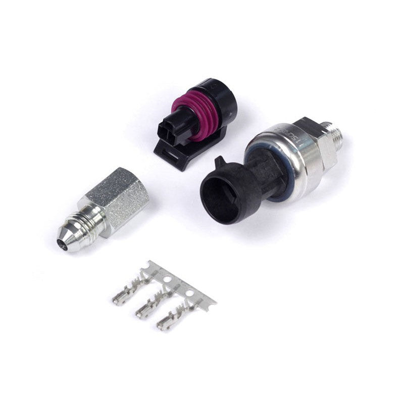 Haltech HT-010904 150 PSI TI pressure sensor with stainless steel body and electrical connector