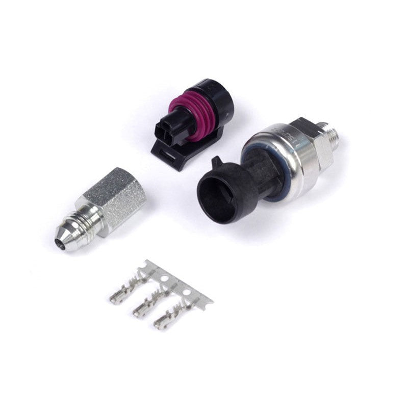 Haltech 250 PSI TI pressure sensor with stainless steel body and 3-pin electrical connector
