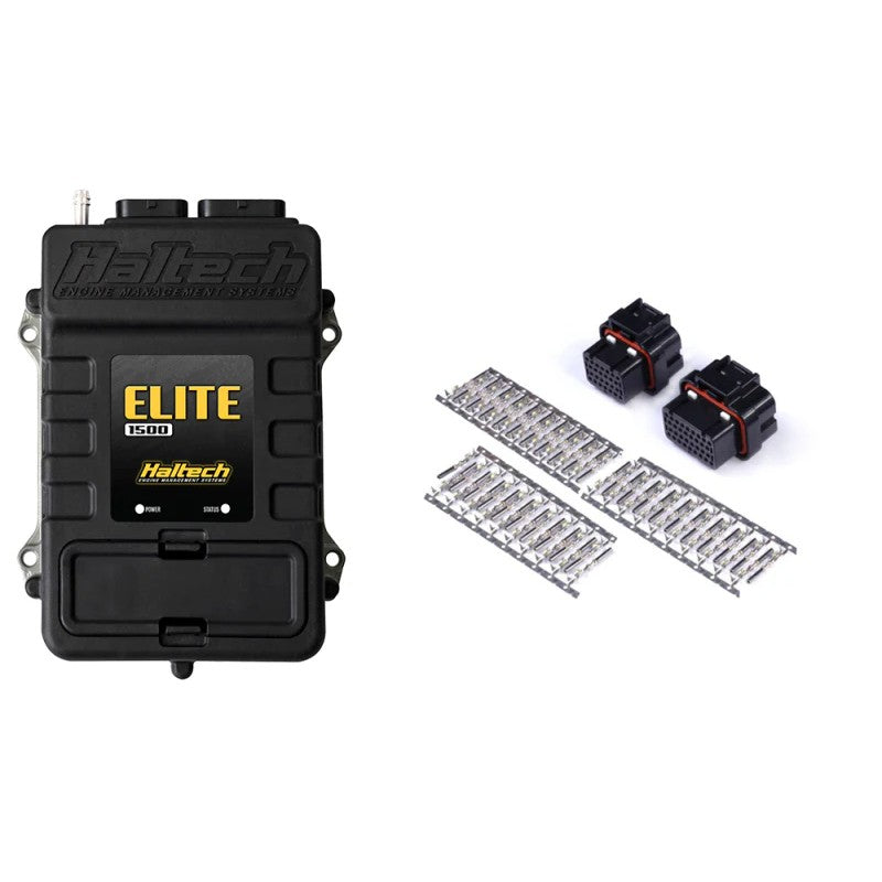 Haltech Elite 1500 engine management system with universal plug and pin connector set and USB programming cable