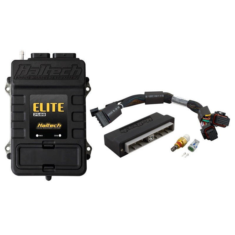 Haltech Elite 2500 ECU with plug-and-play adaptor harness and air temperature sensor for Nissan R34 and Stagea