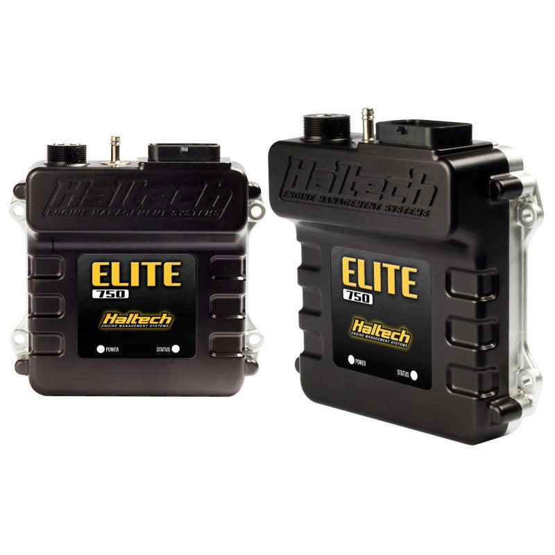 Haltech Elite 750 standalone ECU with black waterproof housing and main connector ports
