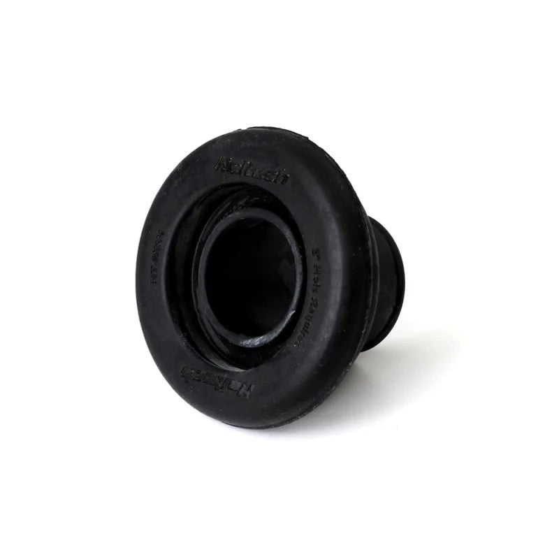 Haltech black rubber firewall wiring grommet with 51mm outer diameter and 21mm inner diameter passthrough.