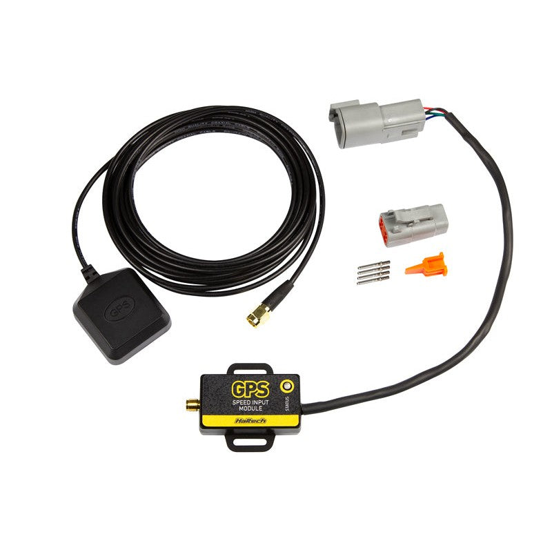 Haltech GPS Speed Input Module HT-011310 with matching male DTM-3 connector and terminal pins