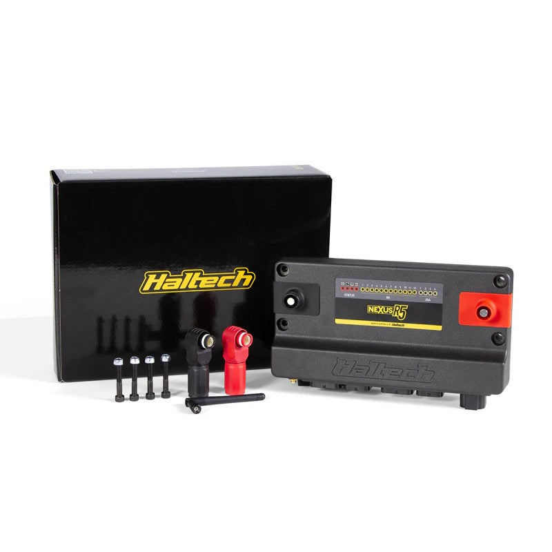 Haltech NEXUS R5 VCU featuring a rugged aluminum housing with high-density wiring connectors and integrated PDM.