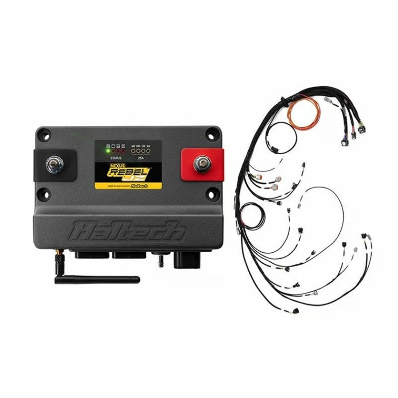 Haltech NEXUS Rebel JZ VCU unit with terminated engine wiring harness for cable throttle and EV1 injectors.