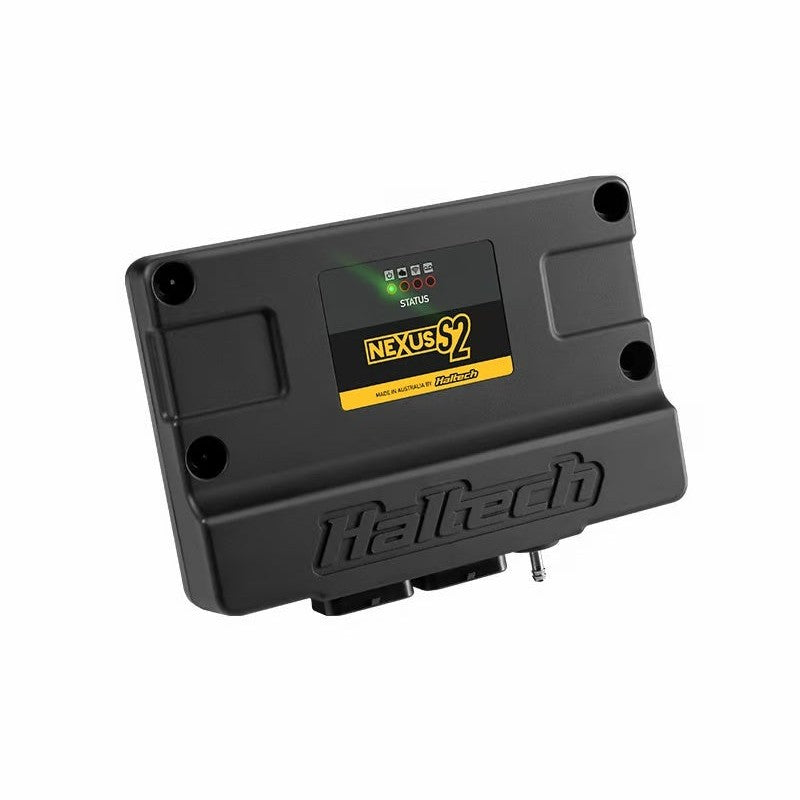 Haltech NEXUS S2 VCU unit featuring a black heat-dissipating housing and high-density multi-pin connectors.