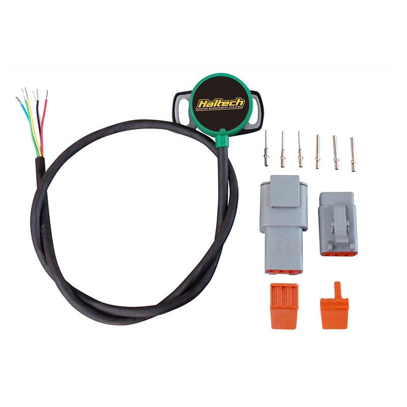 Haltech HT-010408 Motorsport Contactless Throttle Position Sensor with 8mm D-shaft and Deutsch DTM-3 connectors.