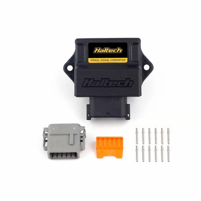 Haltech PRNDL signal converter module and wiring harness for Toyota A340 gear position sensing.