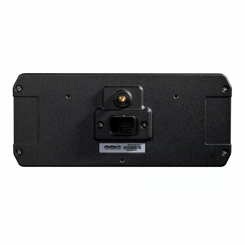 Haltech uC-10 10-inch high-definition digital dash display with included wiring harness and mounting accessories.
