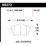 Hawk Performance Blue 9012 Race front brake pads set for select Audi and Volkswagen models