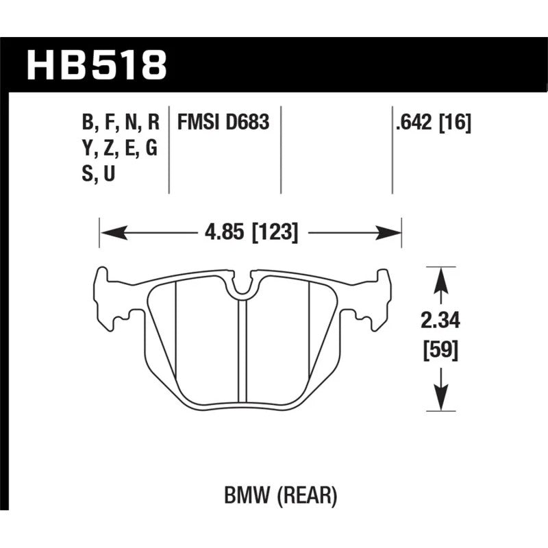 Hawk Performance Ceramic disc brake pad set with HB518Z.642 part number label.