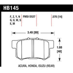 Hawk Performance DTC-70 race compound rear brake pad set for Acura and Honda models