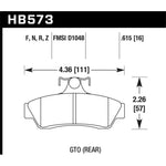 Hawk Performance HPS 5.0 rear ferro-carbon disc brake pad set for 2004-2006 Pontiac GTO