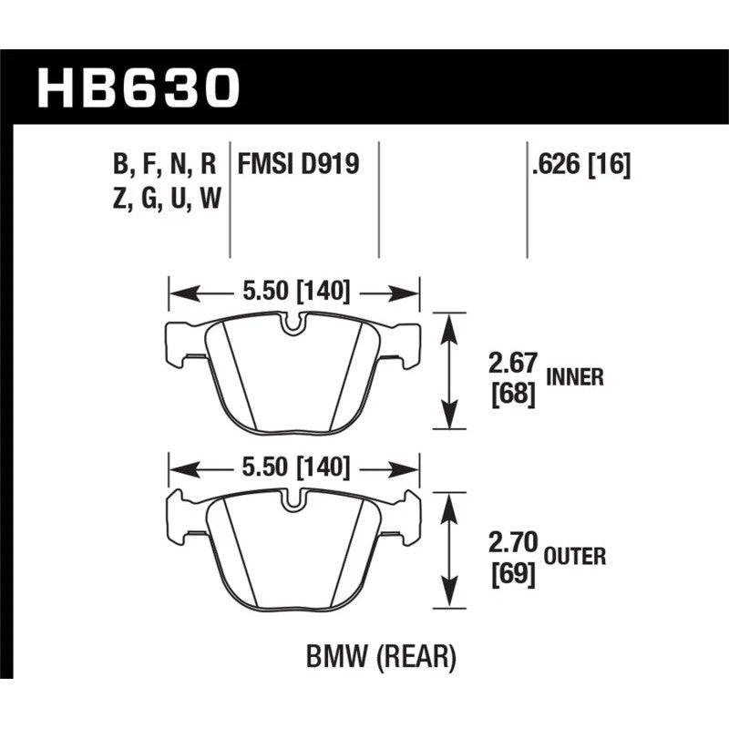 Hawk Performance HPS 5.0 High Performance Street brake pad set for BMW applications