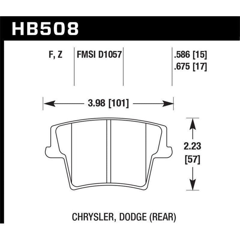 Set of Hawk Performance HPS High Performance Street brake pads with manufacturer part number HB508F.675