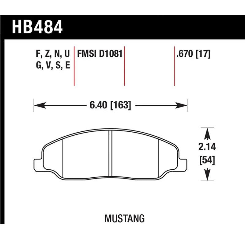 Hawk Performance HP Plus front brake pad set for 2005-2014 Ford Mustang