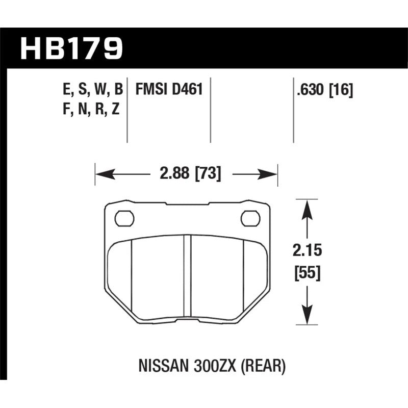 Hawk Performance HB179Z.630 Performance Ceramic rear brake pad set.
